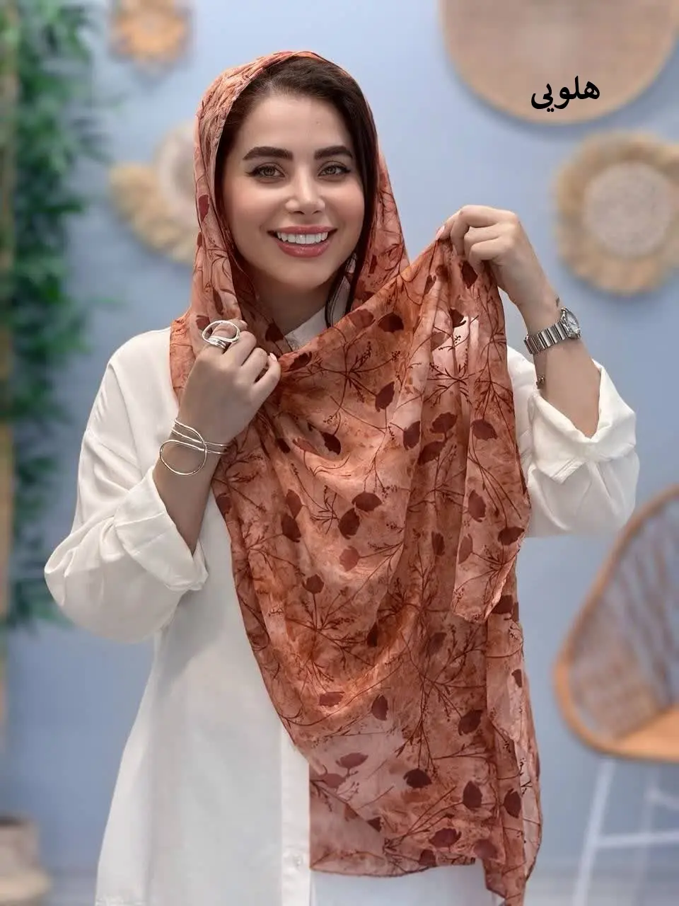 3457-شال حریر مخملی